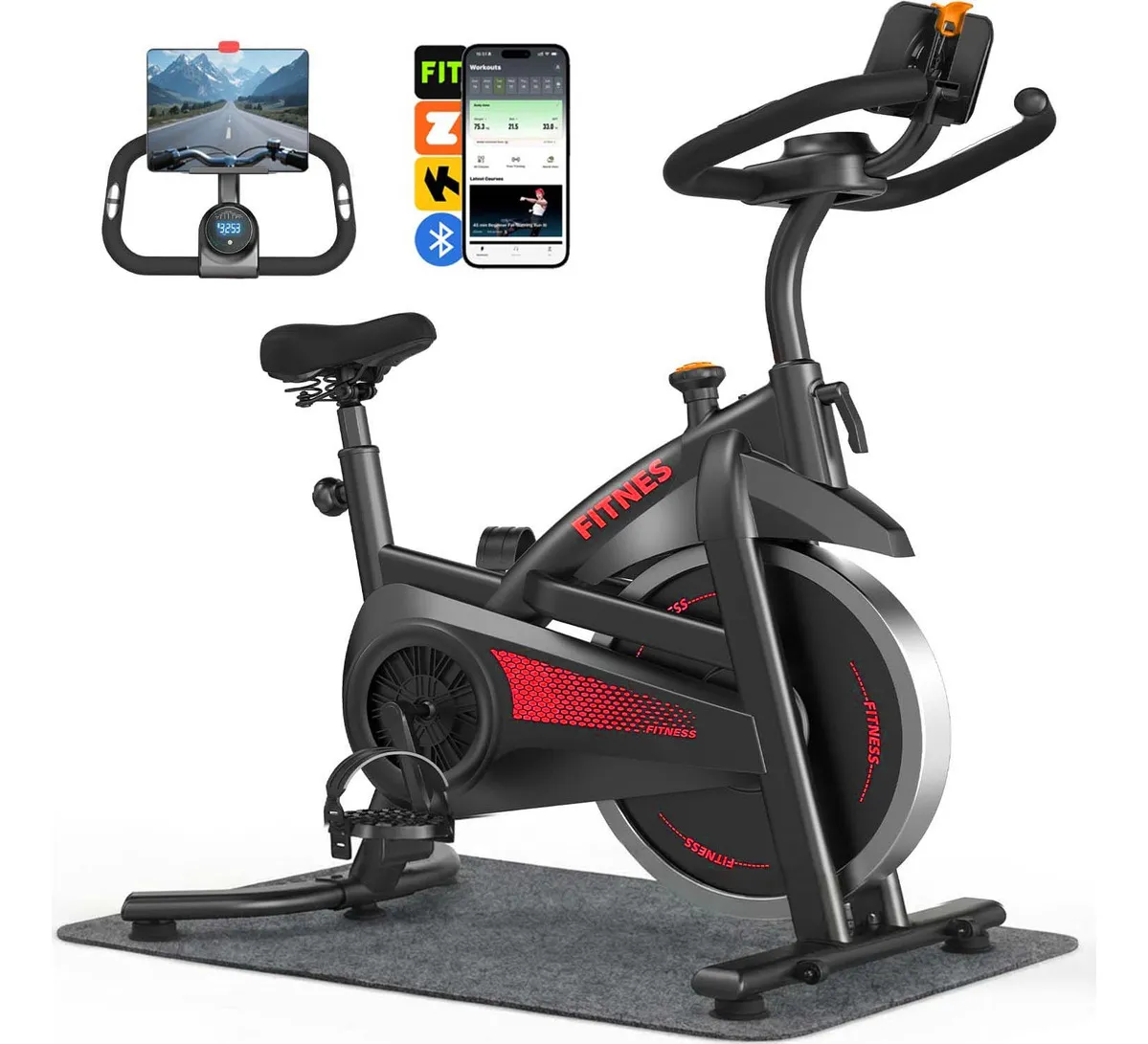 Bicicleta Spinning MZY 15kg com App — 24% OFF, qualidade profissional