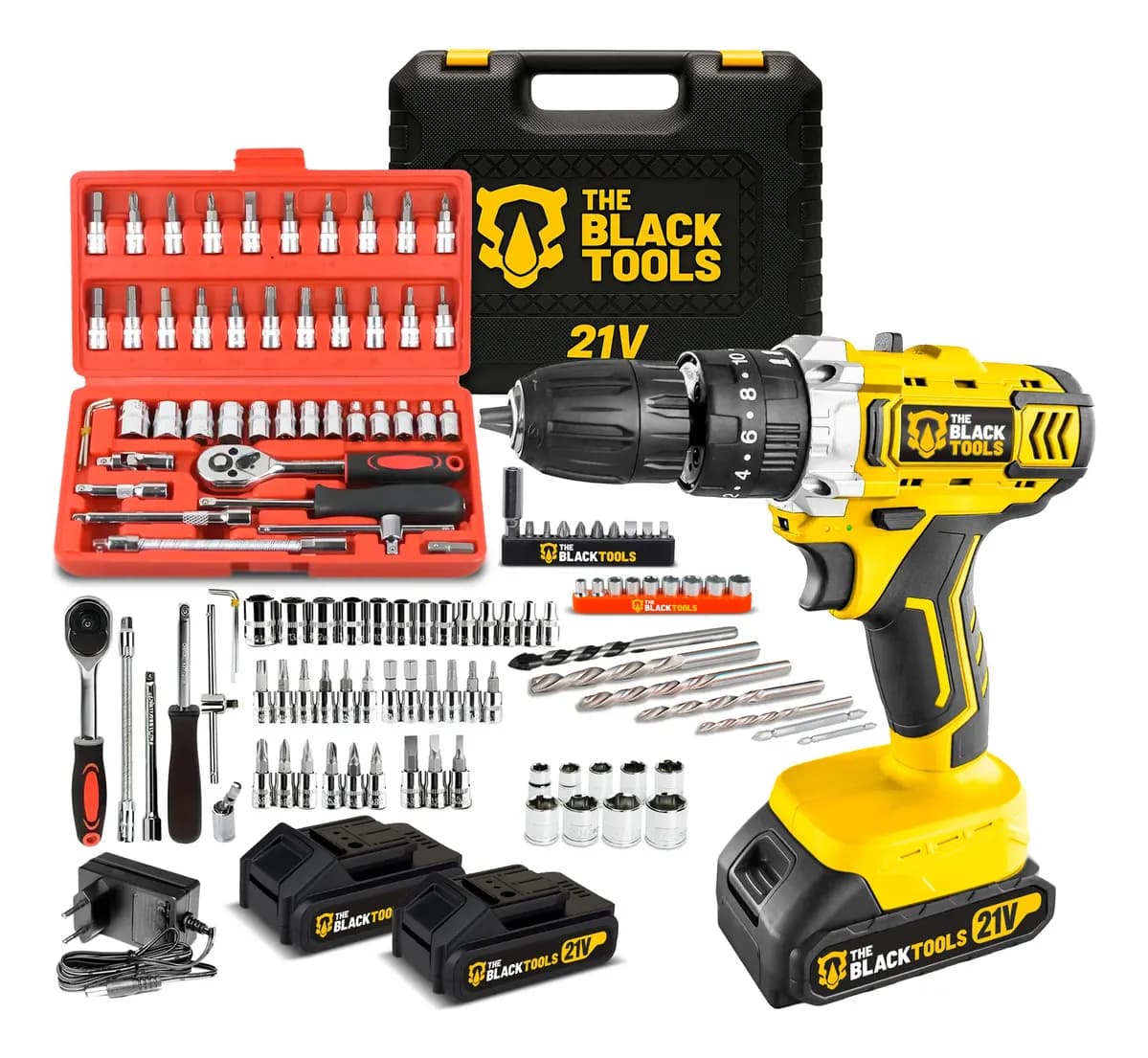Furadeira Parafusadeira The Black Tools 21V c/ 2 Baterias — 44% OFF