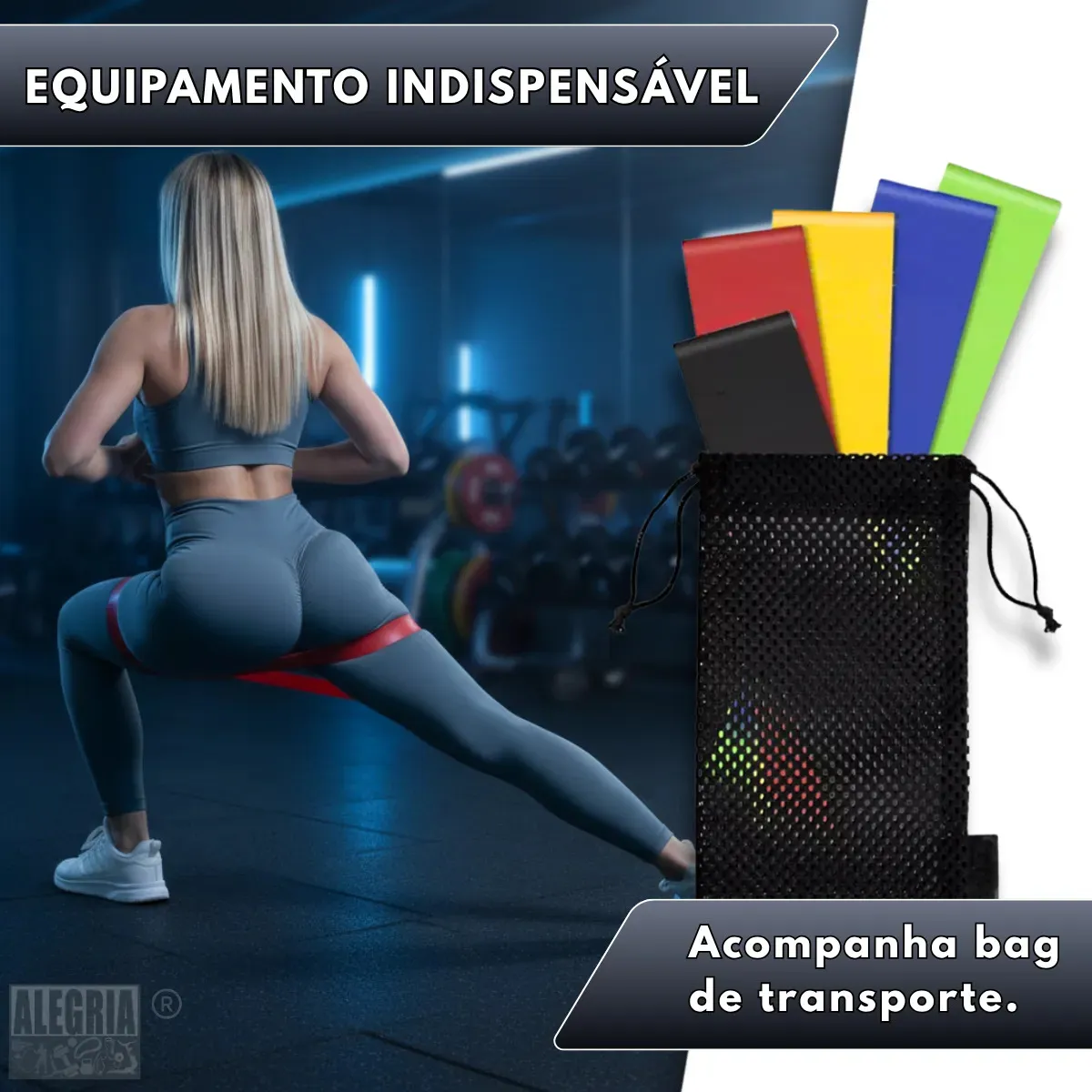 Kit de 5 faixas elásticas mini band em cores diferentes — acessórios versáteis para treino em casa e na academia
